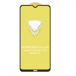 Стекло защитное  для XIAOMI Mi Poco M2Poco M3/Redmi 9/Redmi 9T/Redmi 9 Prime/Samsung A20S,  глянцевое, полный клей, цвет: чёрный, в техпаке