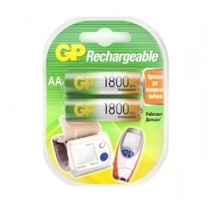 Аккумулятор AA GP, R06-2BL, 1800mAh, в пластиковой упаковке, (2/20/160)