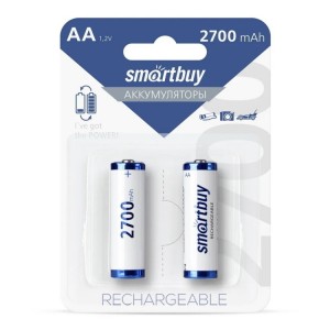 Аккумулятор NiMh Smartbuy AA/2BL 2700 mAh (24/240) (SBBR-2A02BL2700)