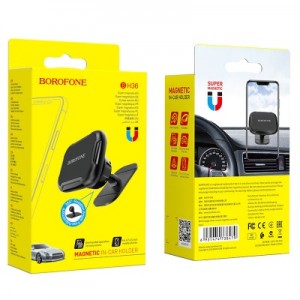 Держатель автомобильный Borofone, BH36, Voyage, для смартфона, пластик, силикон, чёрный