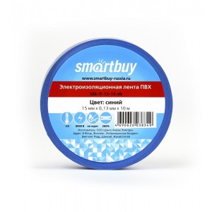 Изолента SmartBuy, SBE-IT-15-10-db, 0,13х15 мм, 10.0м, цвет: синий