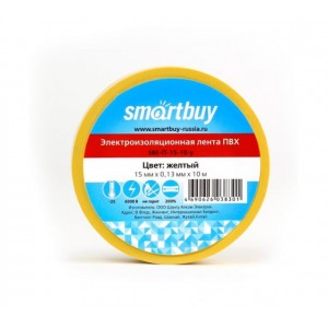 Изолента SmartBuy, SBE-IT-15-10-y, 0,13х15 мм, 10.0м, цвет: жёлтый