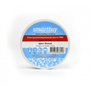 Изолента SmartBuy, SBE-IT-19-20-w, 0,13х15 мм, 20.0м, цвет: белый