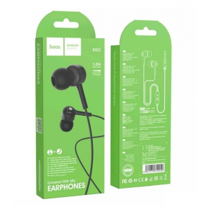 Наушники внутриканальные HOCO M82 вакуумные с микрофоном, 1,2 метра, черный (21/210)
