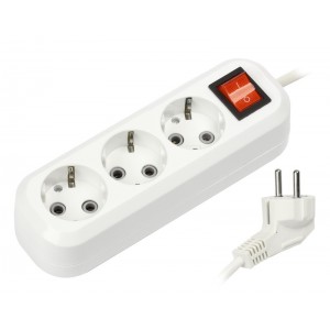 Удлинитель Smartbuy, 3 гнезда 10 метров 16А/3,5кВт с выкл.изаземлением ПВС 3х1,0(SBE-16-3-10-ZS)