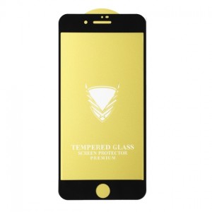 Стекло защитное  для  iPhone 7/8,  глянцевое, полный клей, цвет: чёрный, в техпаке