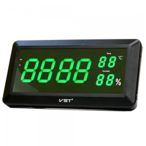 VST 780S-1 Красные часы настенные (температура,влажность)