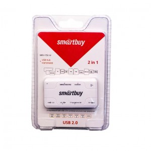 Хаб + Картридер Smartbuy Combo белый (SBRH-750-W)