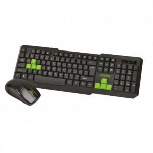 Мультимедийный комплект клавиатура+мышь Smartbuy ONE черно-зеленый (SBC-230346AG-KN)