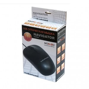 Мышь MON-05U BLACK Nakatomi Navigator Optical - 3 кнопки + ролик прокрутки, USB, черная