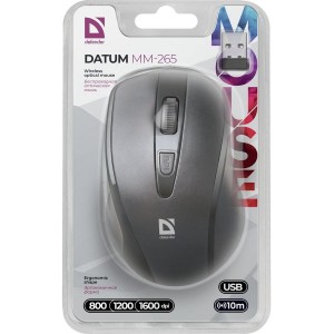 Мышь беспроводная Defender, MM-265, Datum, 1200 DPI, оптическая, USB, чёрный