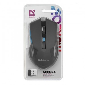 Мышь беспроводная Defender, MM-275, Accura, 1600 DPI, оптическая, USB, синий