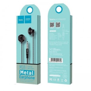 Наушники внутриканальные HOCO M18, Gesi Metallic, микрофон, кабель 1.2м, цвет: чёрный