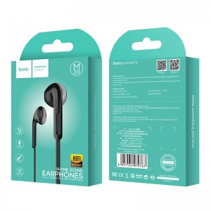 Наушники внутриканальные HOCO M39, микрофон, кнопка ответа, кабель 1.2м, цвет: чёрный