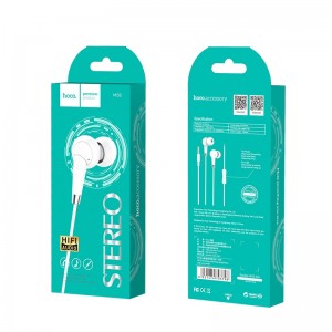 Наушники внутриканальные HOCO M58, Amazing, микрофон, кнопка ответа, белый