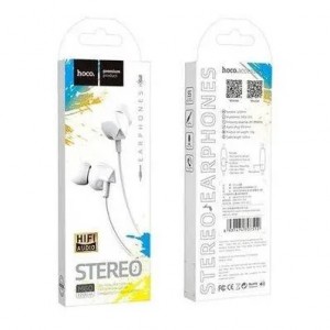 Наушники внутриканальные HOCO M60, Perfect, микрофон, кнопка ответа, кабель 1.2м, цвет: белый