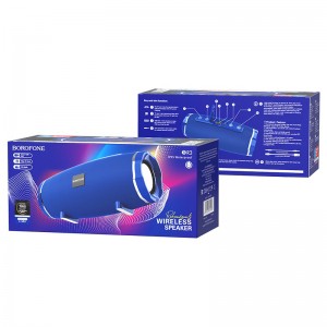 Колонка портативная Borofone, BR3, Beyond, пластик, Bluetooth, FM, AUX, microSD, цвет: blue
