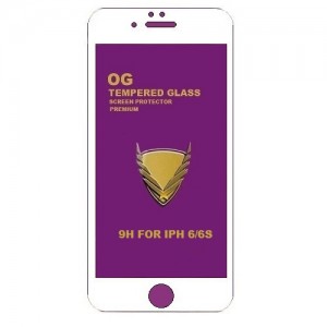 Стекло защитное  для   iPhone 6/6S (4.7), OG PREMIUM, белый, в техпаке