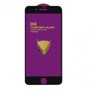 Стекло защитное  для  iPhone 7/8 Plus, глянцевое, полный клей, цвет: чёрный, в техпаке