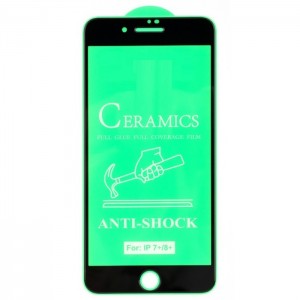 Стекло защитное  для  iPhone 7+(Plus)/8+(Plus) Ceramic, чёрный, в техпаке