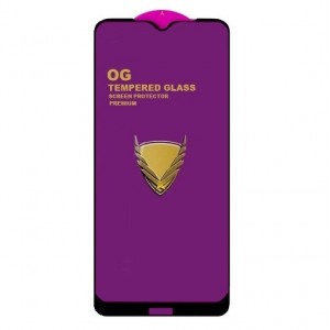 Стекло защитное  для XIAOMI Redmi Note 8T,  глянцевое, полный клей, цвет: чёрный, в техпаке