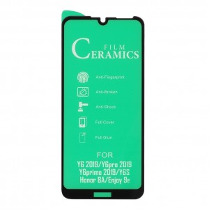 Стекло защитное  для HUAWEI Y6S (19)/Y6 (19)/Y6 Prime (19)/Y6 Pro (2019)/Honor 8A, Ceramic чёрный
