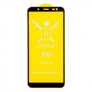 Стекло защитное  для Samsung J6 2018, Full Screen, 0.33 мм, 9D, , цвет: чёрный, в техпаке