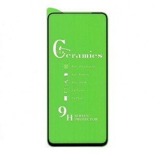 Стекло защитное  для XIAOMI Redmi Note 9/Redmi 10X, Ceramic Clear, 0.4 мм, 2.5D,  чёрный