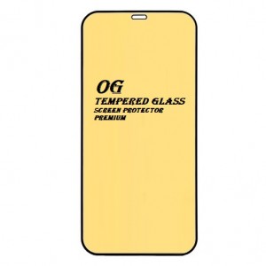 Стекло защитное  для  iPhone XR/XI, OG GOLDEN, глянцевое, полный клей, цвет: чёрный, в техпаке