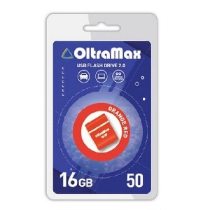 Флеш-накопитель 16Gb OltraMax Drive 50 Mini, USB 2.0, пластик, оранжевый, с красной вставкой