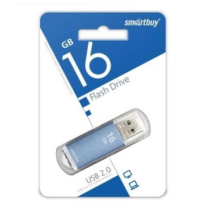 Флеш-накопитель 16Gb SmartBuy V-Cut, USB 2.0, пластик, синий
