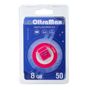Флеш-накопитель 8Gb OltraMax Drive 50 Mini, USB 2.0, пластик, розовый