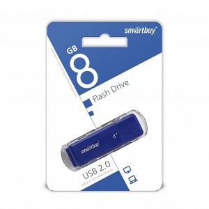 Флеш-накопитель 8Gb SmartBuy Dock, USB 2.0, пластик, синий