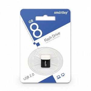 Флеш-накопитель 8Gb SmartBuy LARA, USB 2.0, пластик, чёрный