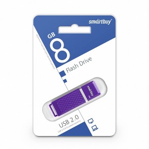 Флеш-накопитель 8Gb SmartBuy Quartz series, USB 2.0, пластик, фиолетовый