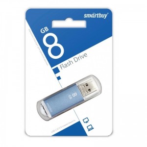 Флеш-накопитель 8Gb SmartBuy V-Cut, USB 2.0, пластик, синий