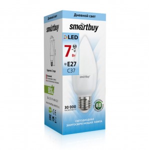 Светодиодная (LED) Лампа Smartbuy-C37-07W 4000 E27 холодный свет