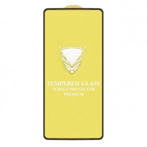 Стекло защитное  для SAMSUNG Galaxy A70/A70S/A90,  глянцевое, полный клей, цвет: чёрный, в техпаке