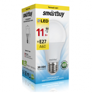 Светодиодная (LED) Лампа Smartbuy-A60-11W/3000/E27 (SBL-A60-11-30K-E27-A)