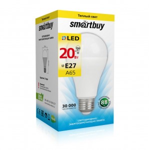 Светодиодная (LED) Лампа Smartbuy-A65, E27, груша, 20Вт/220-240V/3000К