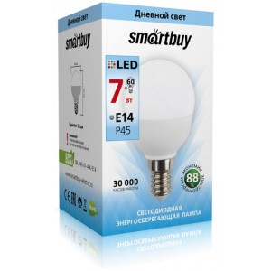 Светодиодная (LED) Лампа Smartbuy-P45, E14, шар, 7Вт/220-240V/4000K, LED