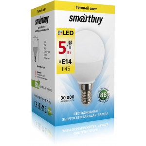 Светодиодная (LED) Лампа Smartbuy-P45, E14, шар, 8.5Вт/220-240V/3000К