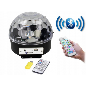 Огонек OG-LDS04(381) диско шар MP3 (USB, SD, пульт ДУ,2*5 Вт, датчик звука)