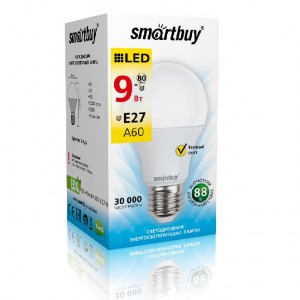 Светодиодная (LED) Лампа Smartbuy-A60-09W/3000/E27 (SBL-A60-09-30K-E27-N)