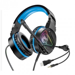 Наушники полноразмерные HOCO W104, Streamer, микрофон, кабель 2.4м, цвет: синий