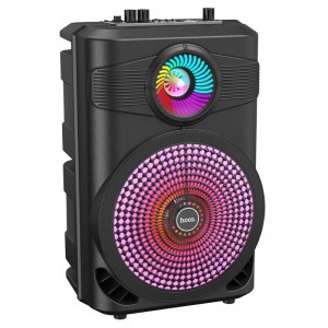 Колонка портативная HOCO, BS46, Pleasant, пластик, Bluetooth, FM, TF, AUX, TWS, Микрофон, цвет: черный