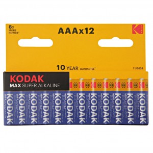Батарейка AAA Kodak LR03-12Box Max, 1.5В, (12/120/720)