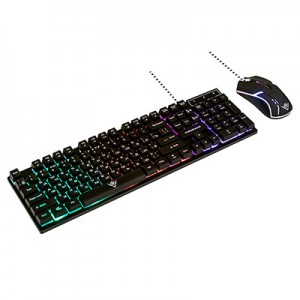 Проводной игровой набор KMG-2305U BLACK Nakatomi Gaming - клавиатура + опт. мышь с RGB подсветкой