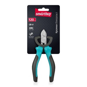Кусачки (бокорезы) 120мм, мини, 2х-комп. рукоятка, СR-V сталь, HRC>51, Smartbuy Tools