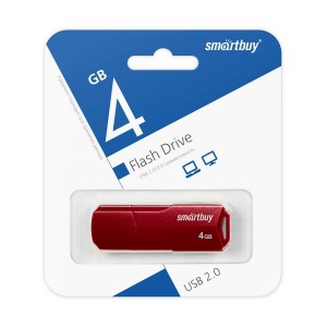 Флеш-накопитель 4Gb SmartBuy USB 2.0 CLUE Burgundy (SB4GBCLU-BG)